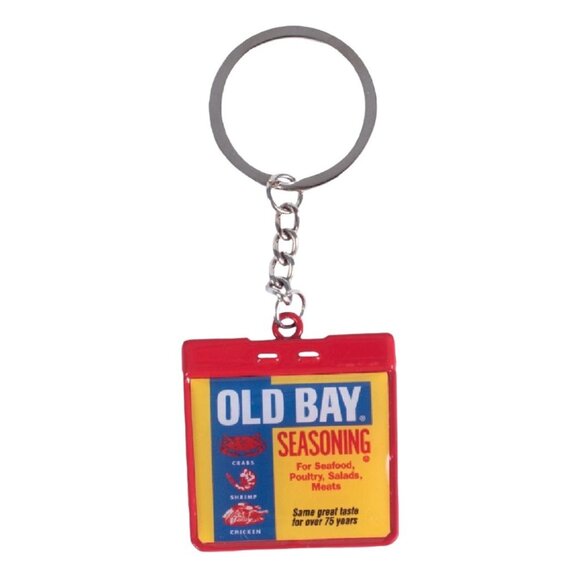 Old Bay Can Metal Key Ring Keychain NEW Fast Ship - Picture 1 of 4